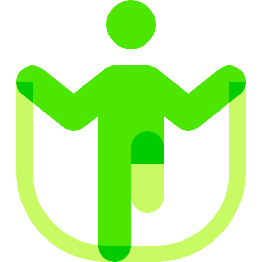 greenish person jumping rope