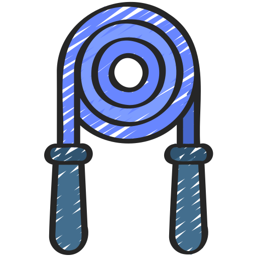 a heavy jump rope in blue